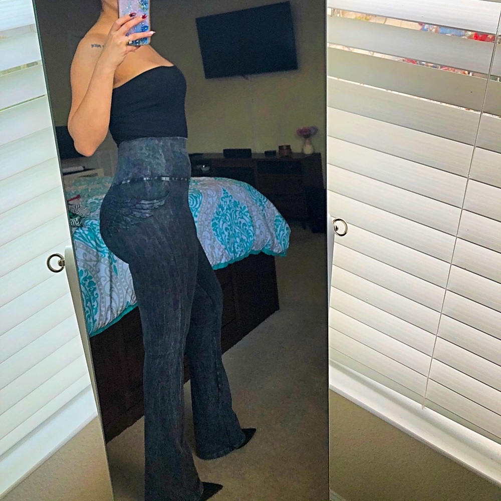 Jeans-like high rise gray leggings size L